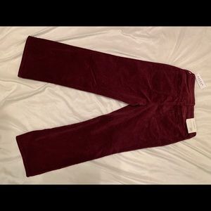 Eggplant colored cropped corduroy pants
